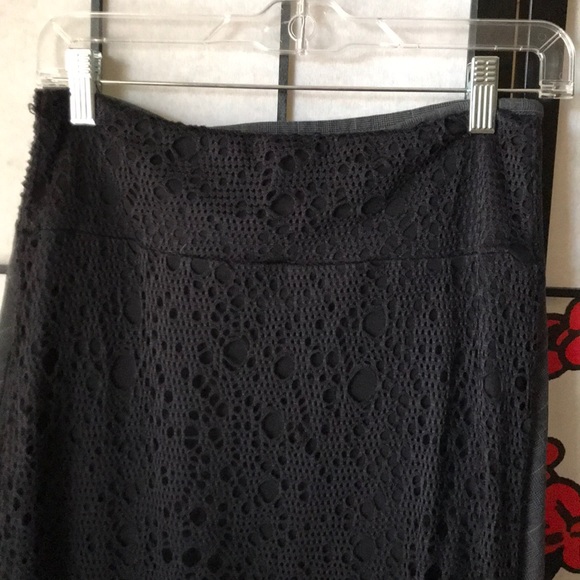 Black Crochet Knit Lace Maxi Skirt by Fickle - Picture 2 of 7